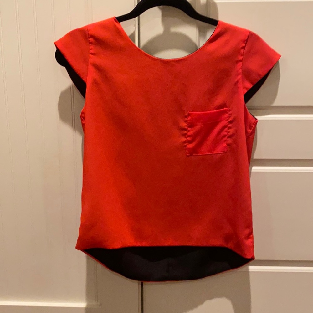 Red cropped blouse